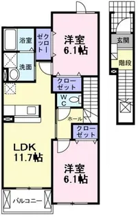 イノセントコートA棟【2階】の間取り