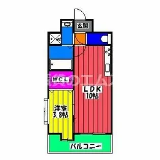 ルッシェ竹下駅前【1001号室】の間取り