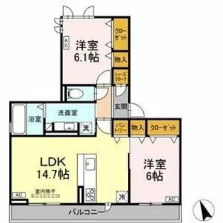 D-square東橋良【2階】の間取り