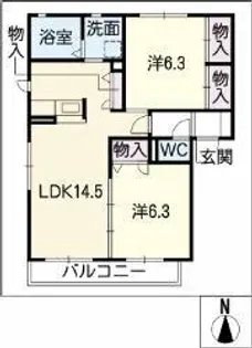 ヴェルドミール葉池【1階】の間取り