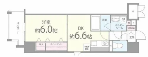 大阪府大阪市中央区上町【マンション】の間取り