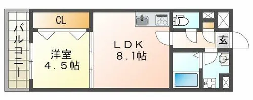 ジーメゾン平磯【1階】の間取り