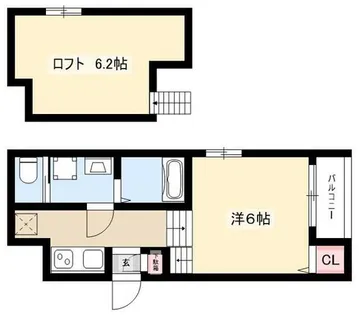 Villetta辻町【201号室】の間取り