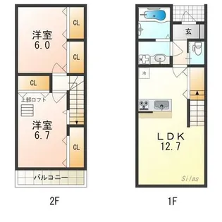 大阪府堺市南区高倉台2丁【テラスハウス】の間取り