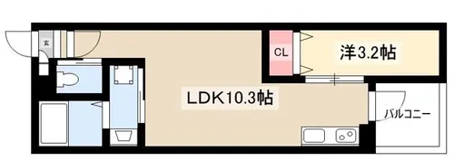 リバーサイドヴィラ瀬古【101号室】の間取り