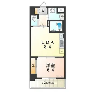 シティーコート大小路Ⅱ【5階】の間取り