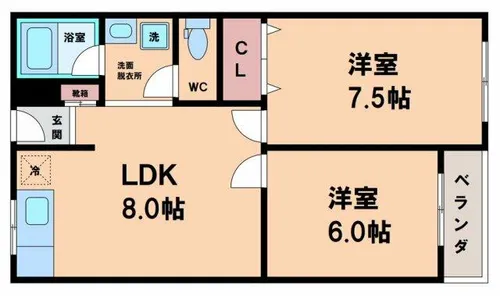 長居椿マンション【2階】の間取り