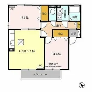 コトーソレイユ A【102号室】の間取り