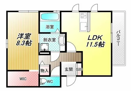 ソレイユ八尾【2階】の間取り