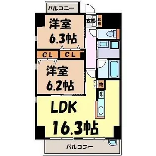リンパクマンション【8階】の間取り