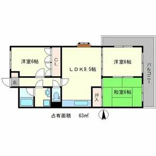 カーサフジキ【2階】の間取り