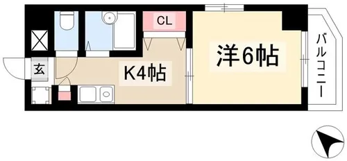 ランドビル本陣【801号室】の間取り