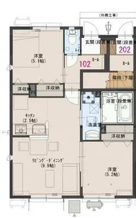 スカーレット北野【102号室】の間取り