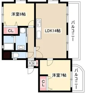 レジデンス鳥神【202号室】の間取り