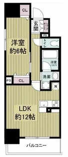 レジュールアッシュ谷町四丁目グランクラス【10階】の間取り