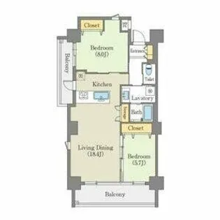 白壁リンクス【2階】の間取り