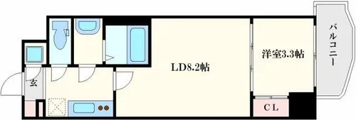 エグゼ難波東【405号室】の間取り