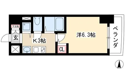 プレサンス金山グリーンパークス【208号室】の間取り