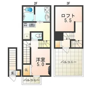 あんしん+HouM浜寺石津15-1001【2階】の間取り