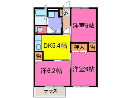 ソレイユ西本Ⅱ【1階】の間取り