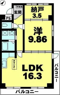 シティライフ彦根【510号室】の間取り