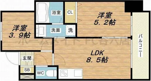 S-FORT福島La Luna【4階】の間取り