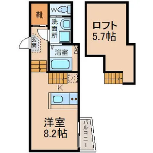 1SKの間取り画像