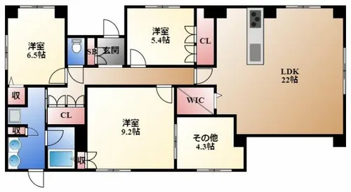 レザンドール東山元町【1階】の間取り