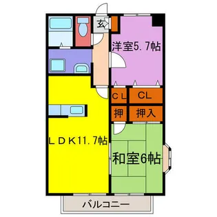 イーストハウス【201号室】の間取り