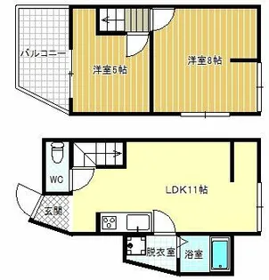 大阪府羽曳野市恵我之荘4丁目【一戸建】の間取り
