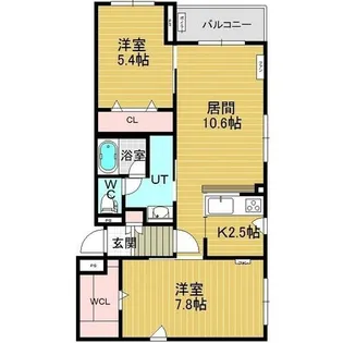 イー・ウォール ヒロ【3階】の間取り