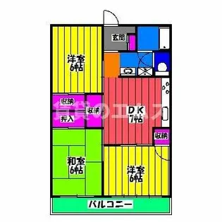 八尋ビル【401号室】の間取り