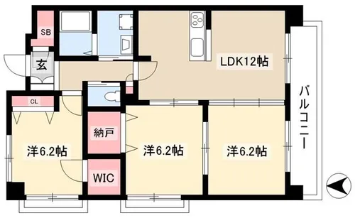 グランヴェル西山2号館【407号室】の間取り