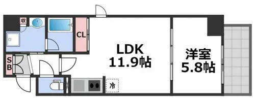 Residence Tresor Dieu【7階】の間取り