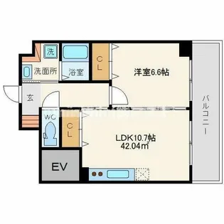 エルミタージュ難波南Ⅲ【4階】の間取り