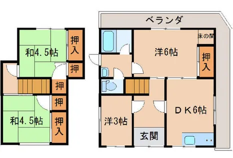 和歌山県和歌山市鳴神【一戸建】の間取り