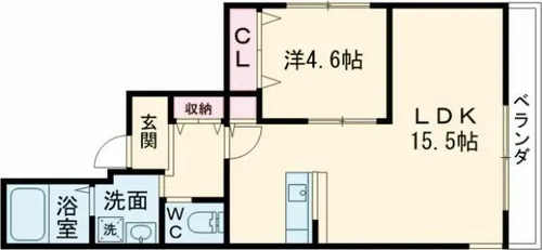 プランドール梅津【4階】の間取り