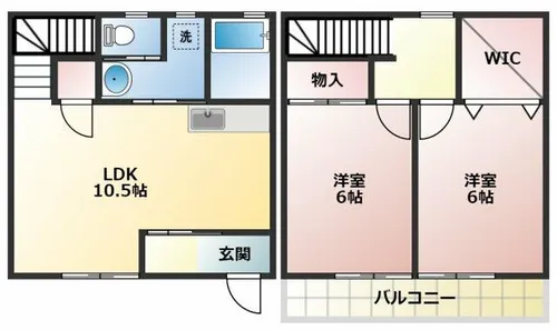 コモド南ヶ丘B【1号室】の間取り