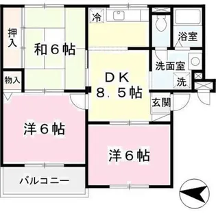 ニューリバーサイド八尾南B【3階】の間取り