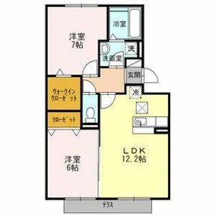 ラフィーネ野立【201号室】の間取り