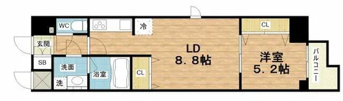 スプランディッド堀江【11階】の間取り