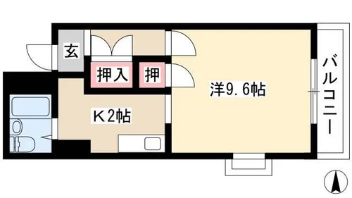 ガーデンハイツ港陽【7階】の間取り