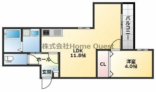 ジーメゾン東大阪寿クラディア【2階】の間取り