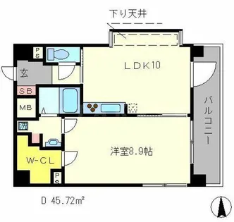 エストーネ京都二条【8階】の間取り
