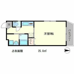 ウエストコート北白川【1階】の間取り