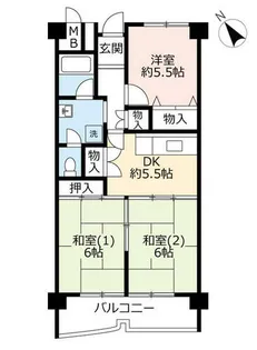 UR南港しらなみ【0340703号室】の間取り