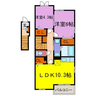 シトラスⅠ・Ⅱ【2201号室】の間取り
