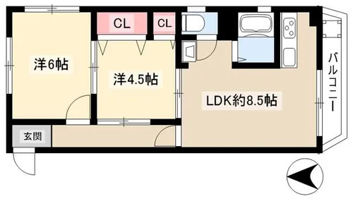 Court本陣【403号室】の間取り