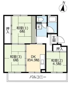 UR中宮第三【0270408号室】の間取り
