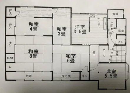 和歌山県和歌山市中【一戸建】の間取り